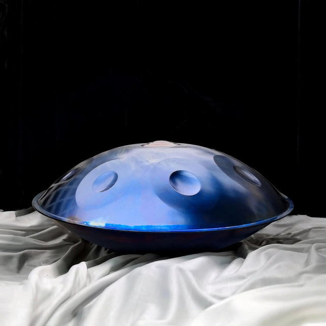 A beautiful blue handpan belongs to Handpanuni's Universe Series